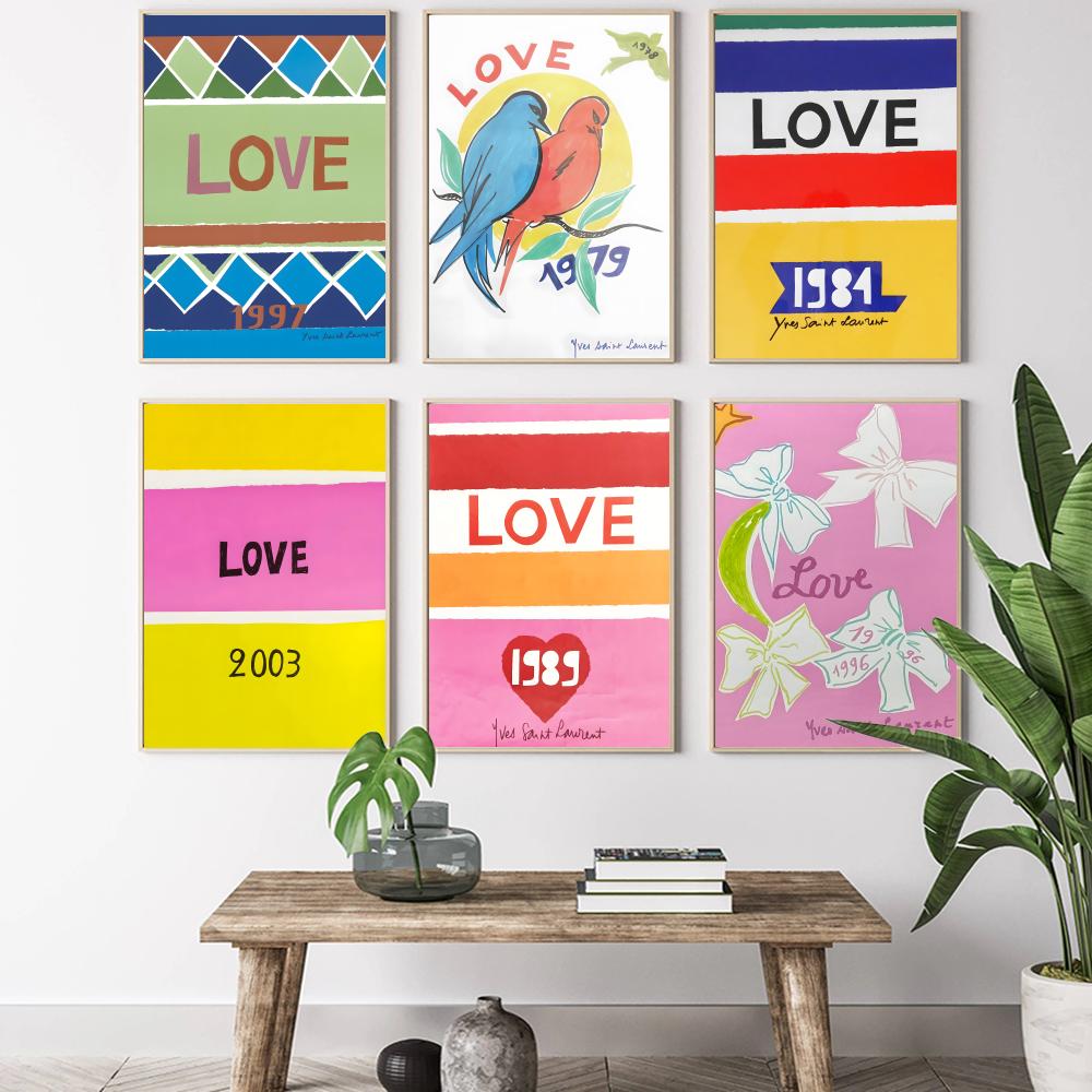 Luxury Lifestyle Wallpaper - Yves Saint Laurent-Love Luxus-Mode-Poster, HD-Kunst, selbstklebende