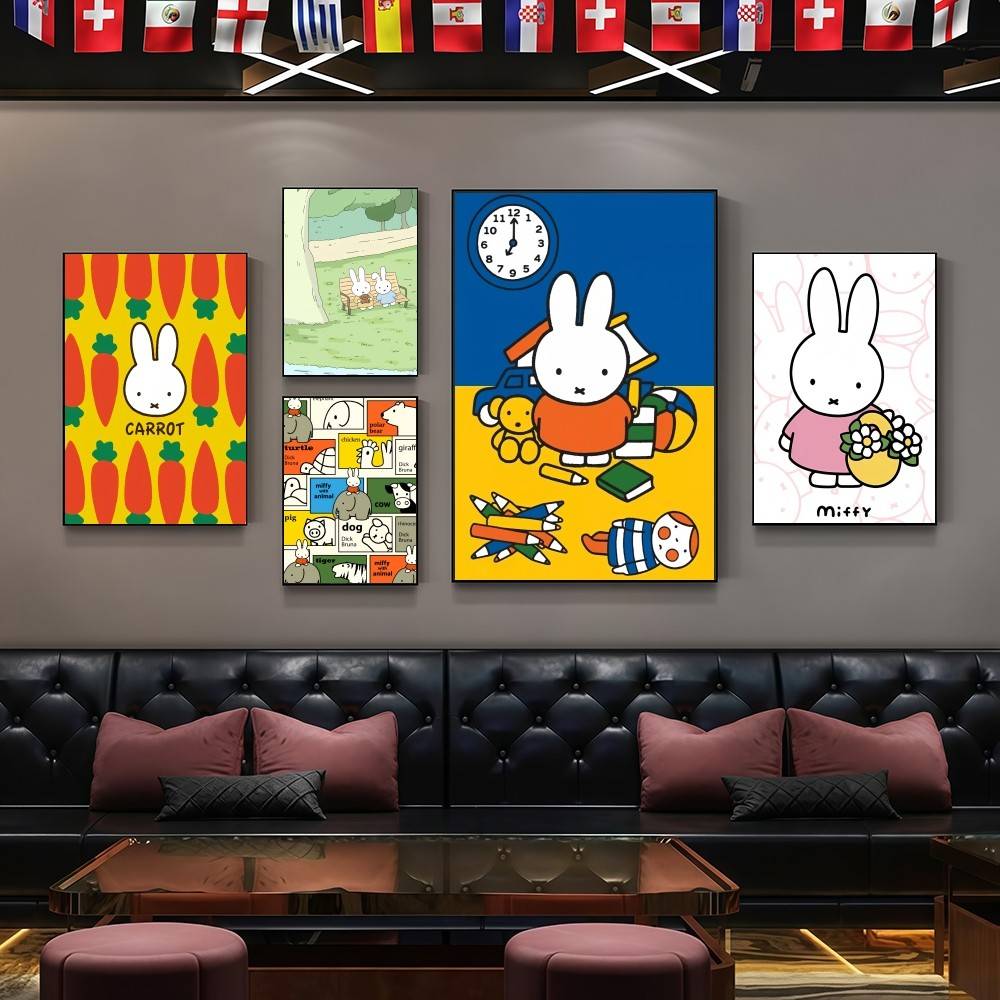 Luxury Lifestyle Wallpaper - Niedlicher M-Miffy Hochwertiger Mode-Poster-Aufkleber für Wohnzimmer,