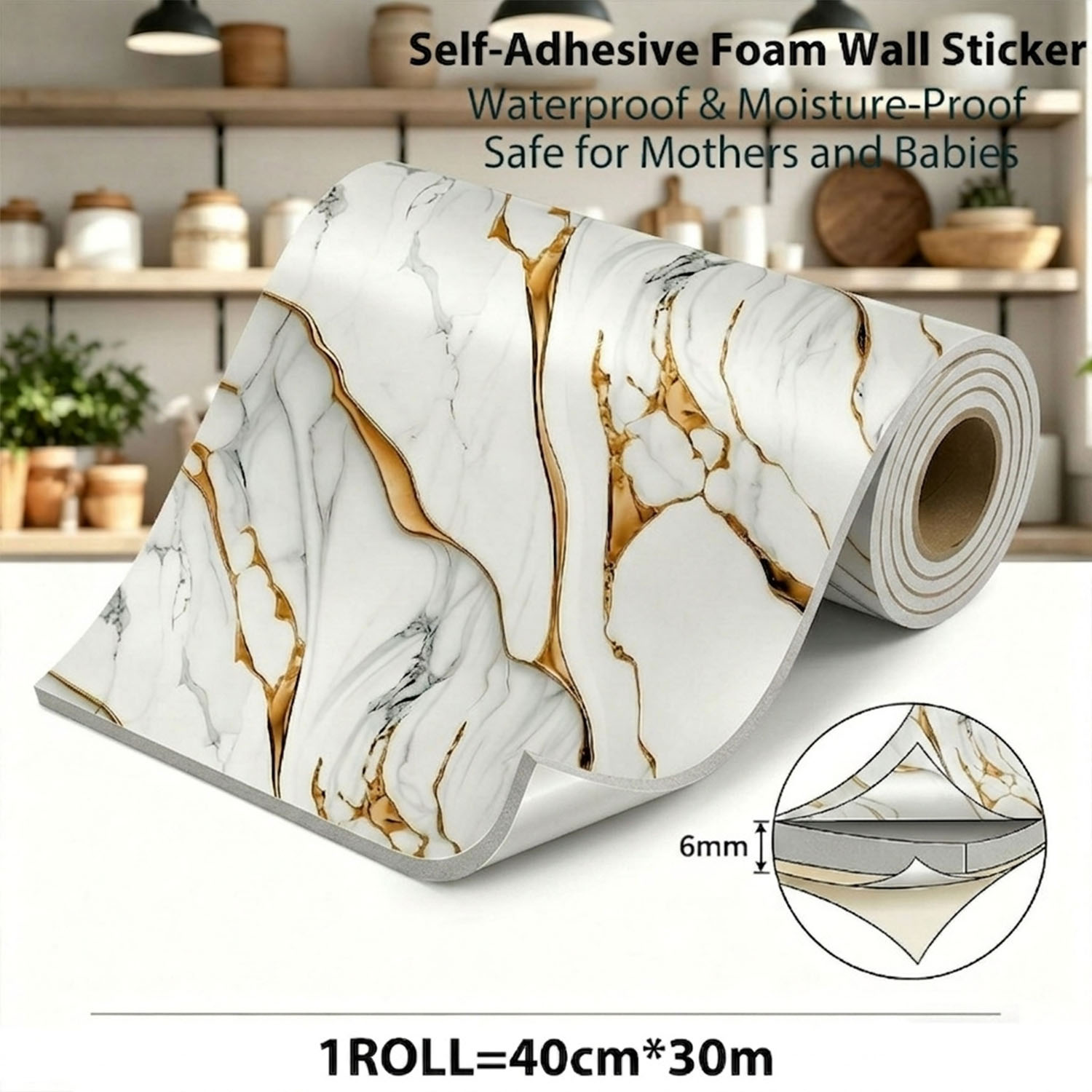 Luxury Lifestyle Wallpaper - 1 Rolle wasserfeste, selbstklebende Tapete zum