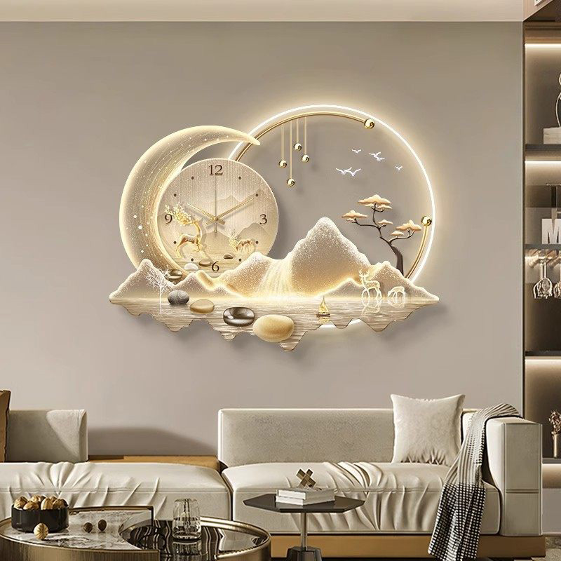 Luxury Lifestyle Design - Kunstvolle LED-Wanduhr Luxuriöses Design Minimalistischer Chinesischer