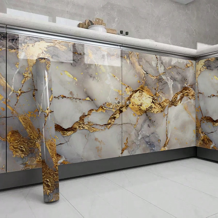 Luxury Lifestyle Wallpaper - 1 Rolle wasserfeste Marmor-Tapete zum Abziehen