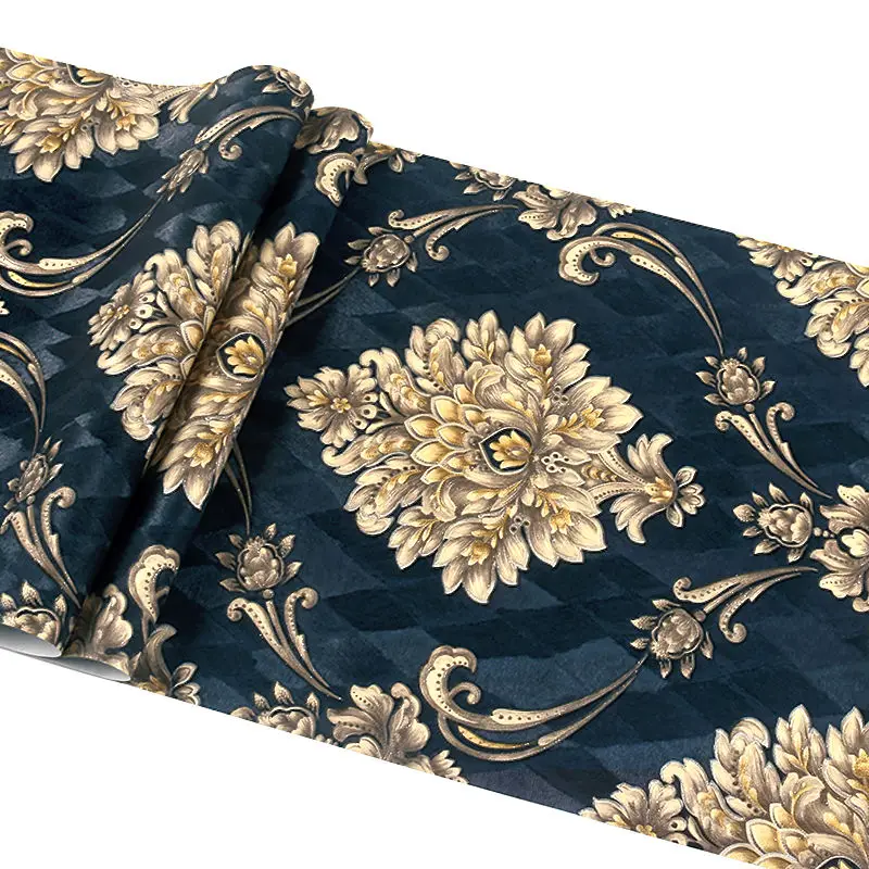 Europäischer Stil Blaue Damast – Luxury Lifestyle Wallpaper Bewertung und Preis